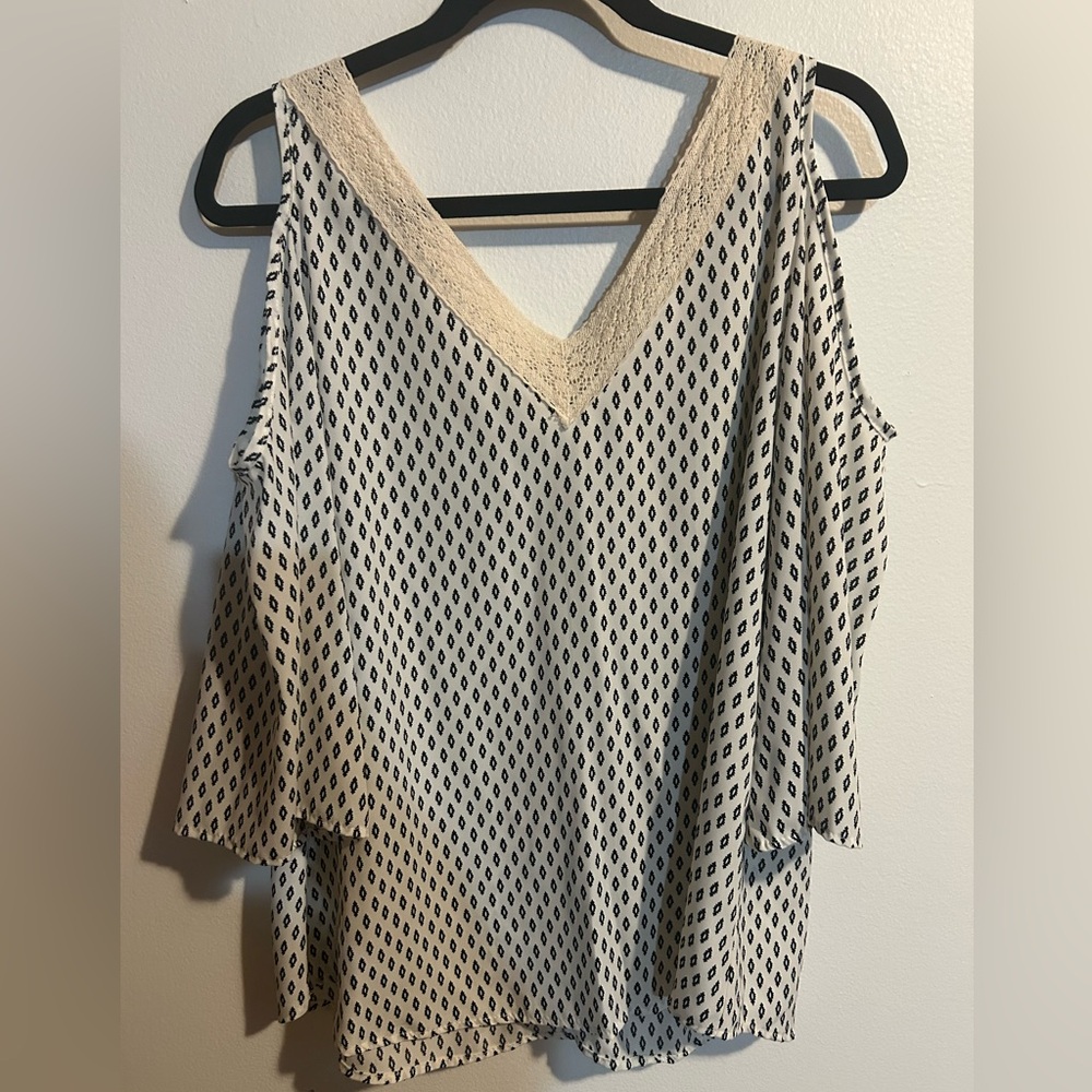 Elegant Cream and Black Women's Blouse